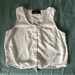 White button down tank